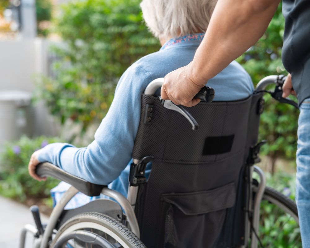 elderly person in wheelchair